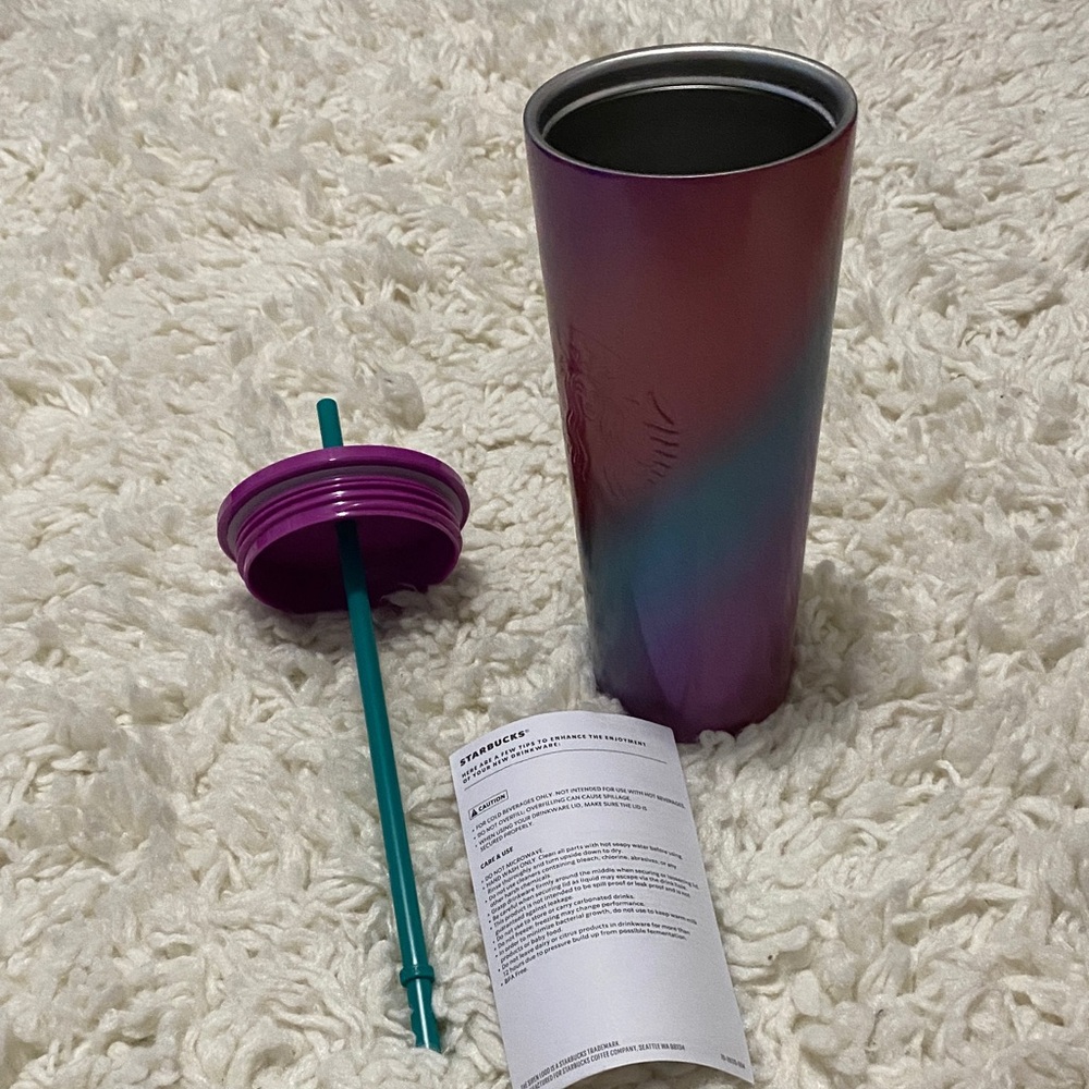 2022 NWT Starbucks Pink purple Blue shimmery TUMBLER stainless steel insulated ¥